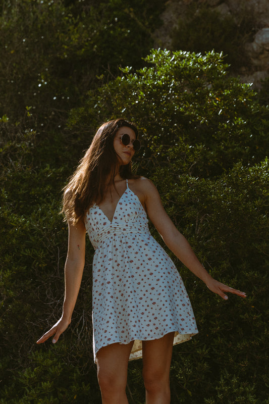VESTIDO STELLA CRU COM FLORES